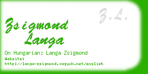 zsigmond langa business card